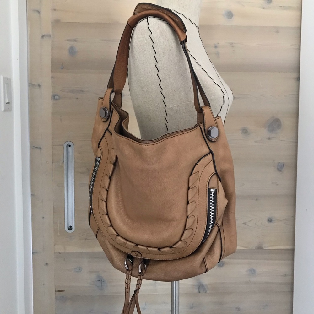 orYANY Brown Leather Cassie Hobo Front Pouch Rare